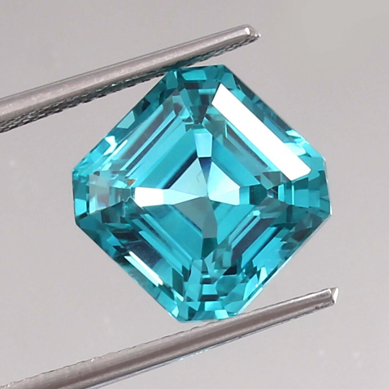 15.85 Carat Natural Blue Green Ceylon Parti Sapphire Loose Asscher Cut Gemstone