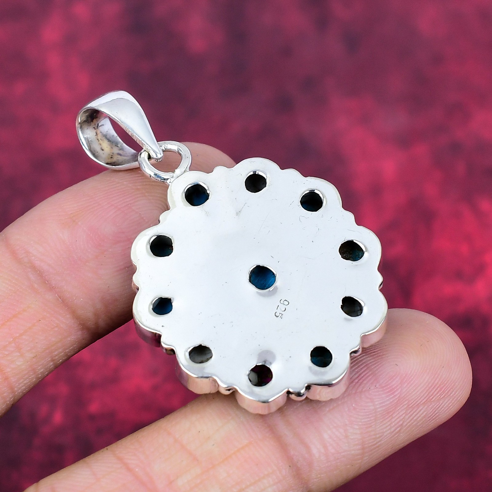 Cotton Candy Turquoise Gemstone Handmade 925 Sterling Silver Pendant Jewelry