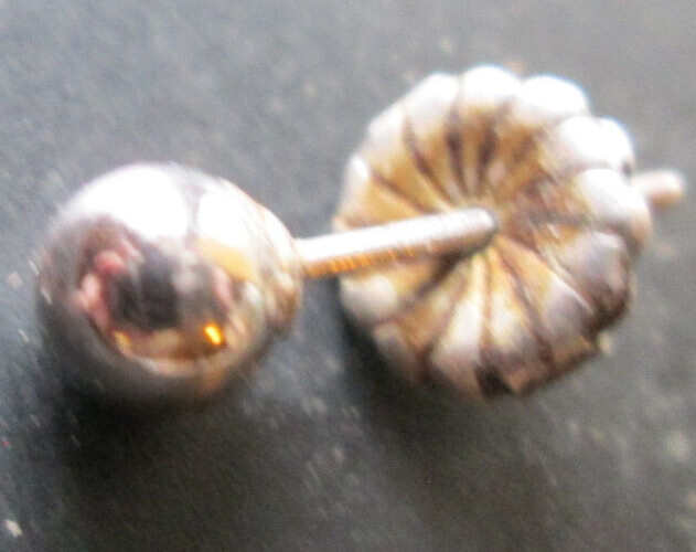 .925 STERLING SILVER BALL EARRING (OR OTHER PIERCED LOCATION) 1/2 GRAM, USED