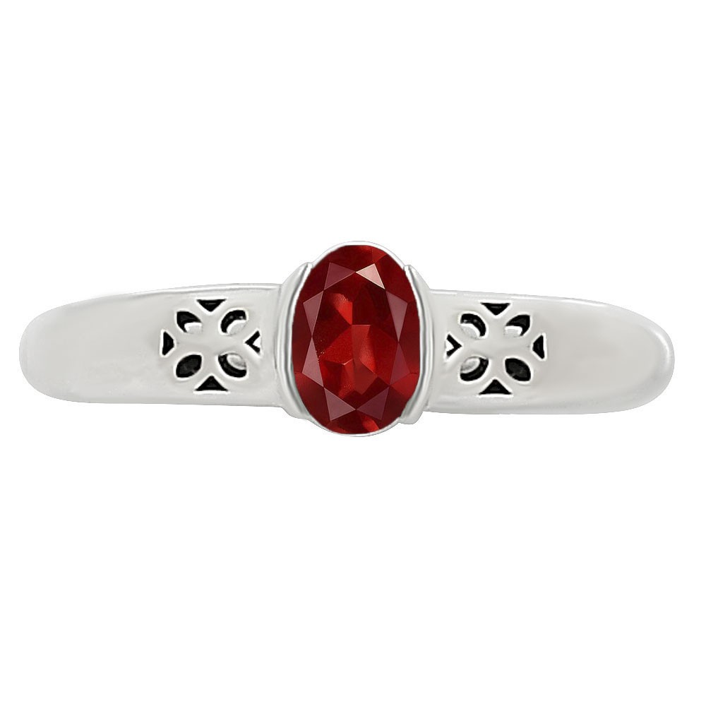 Hessonite Garnet – Madagascar 925 Sterling Silver Ring s.8 Jewelry R-1730