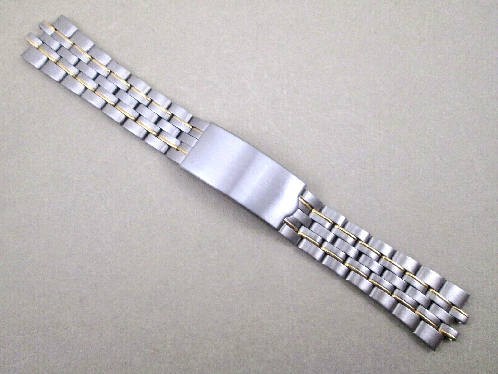 3mm 9mm 20mm lug size men’s st. steel watch band two tone fold over clasp 6.25″