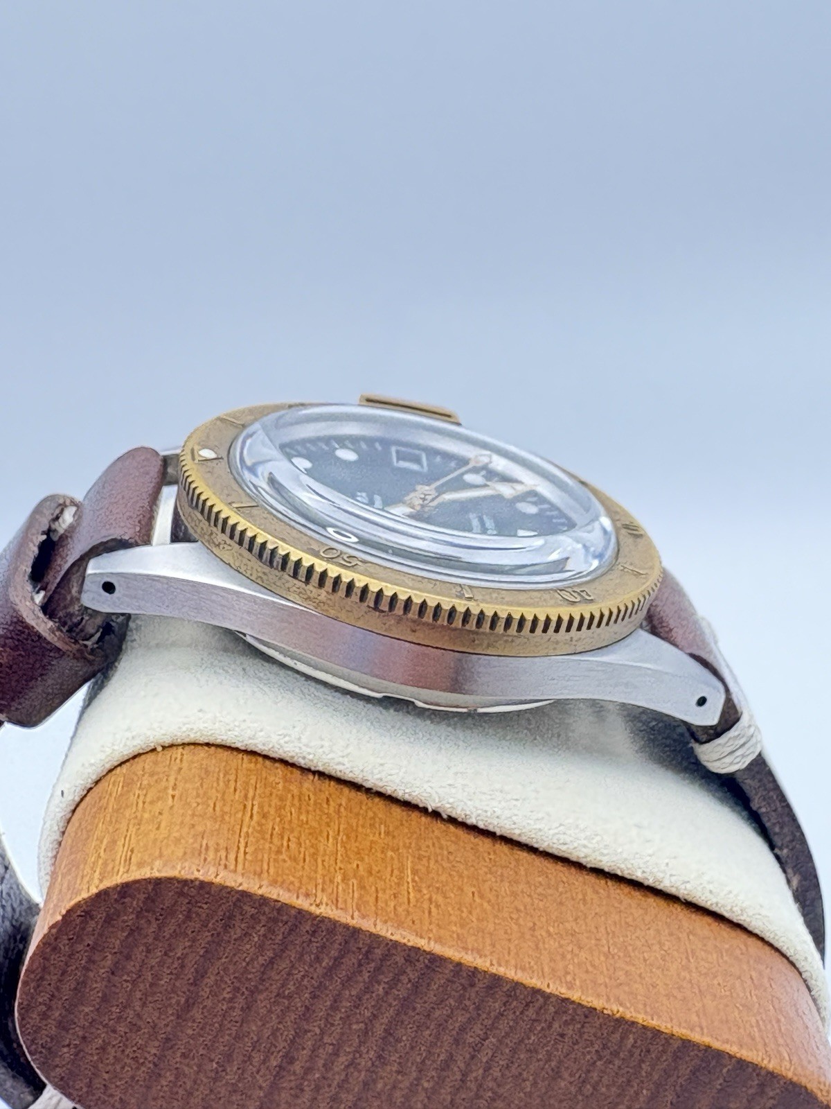 YEMA Superman Bronze Steel Limited Edition Watch with Leather Strap