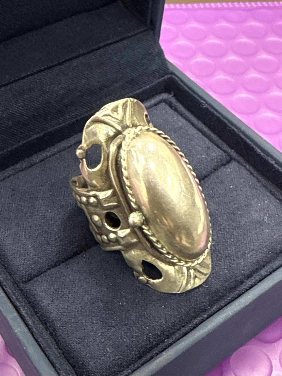 ❤️Vintage Sterling Silver Taxco Mexico Poison Ring Size 7-9 Adjustable Rare