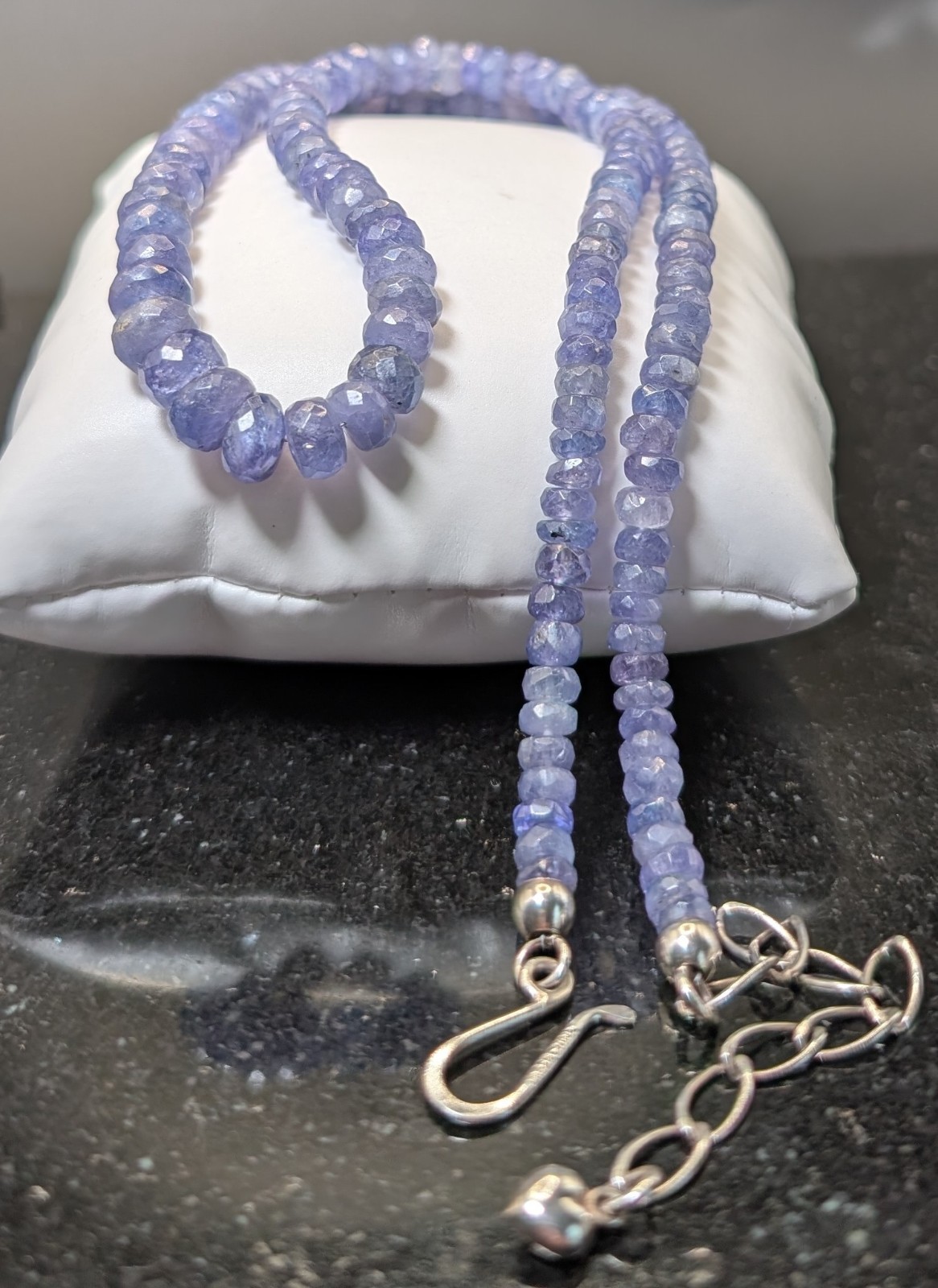 Jay King Mine Finds Sterling Tanzanite Beaded Necklace DTR Adjustable