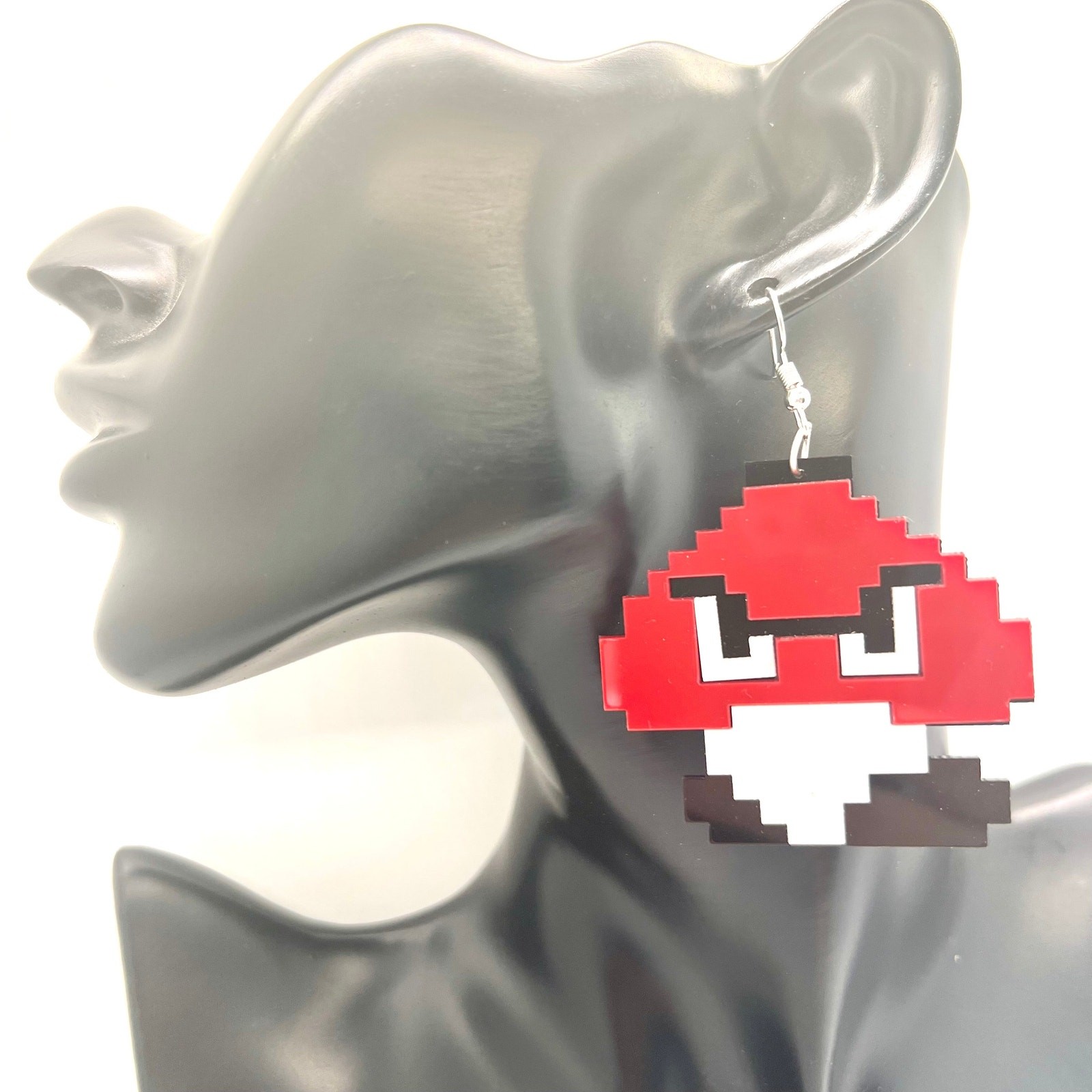 Mario Mushroom Earrings | Y2K Gamer Jewelry | Retro Video Game Earrings