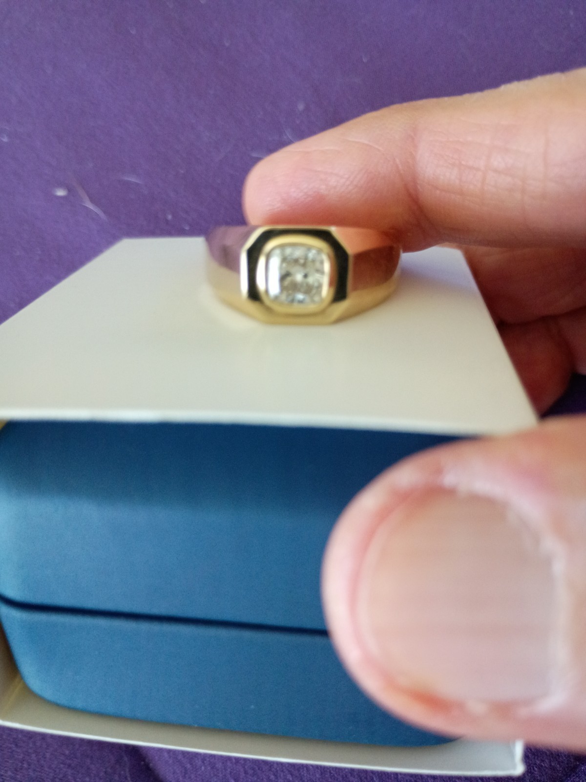 Heavy 14k Yellow Gold Ring, GIA Graded NATURAL Diamond, 1.30 carats, EXQUISITE