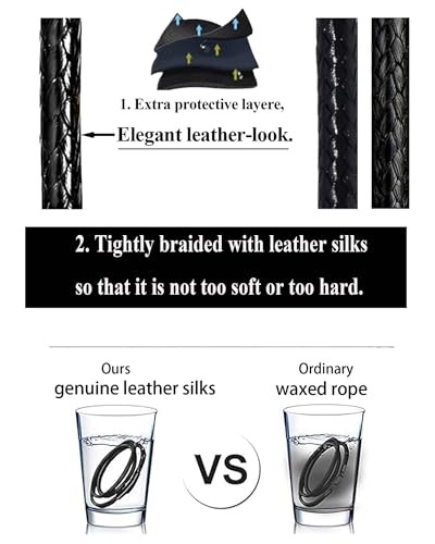 Flexible 2MM/3MM/4MM/5MM ，14″ to 42″ Waterproof Braided 18 inch-Thin 2mm Black