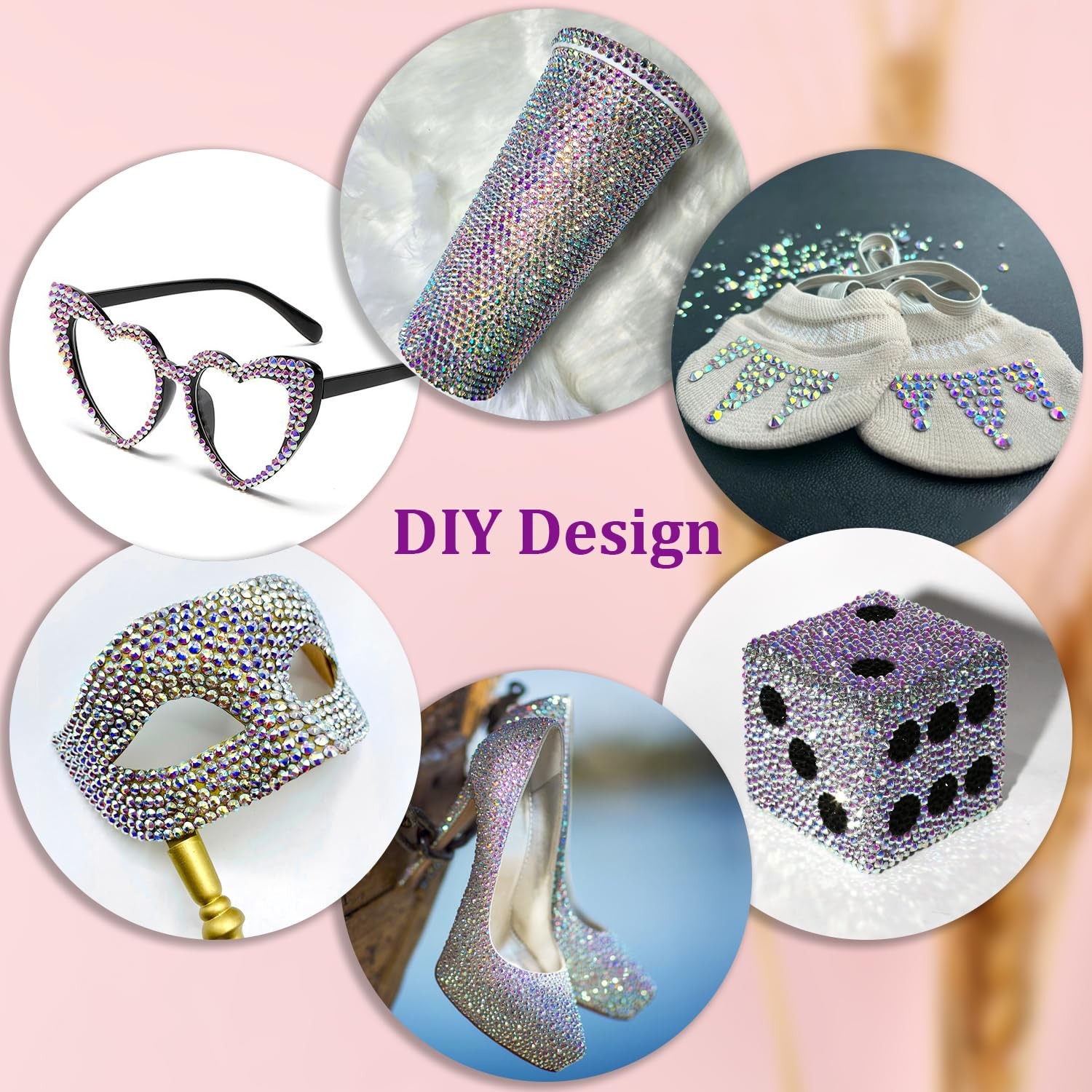 25000pcs Resin Rhinestones Flatback Non Hotfix AB Crystals 2-6mm Mixed Craft