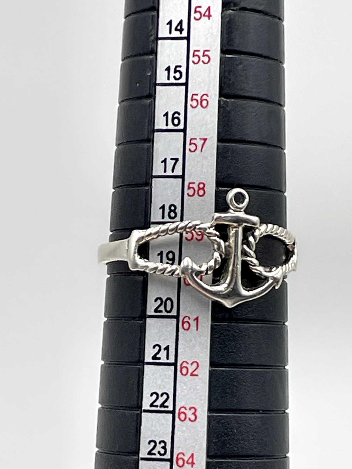 STERLING SILVER 925 ANCHOR 2mm BAND SIZE 9 RING 1.6g