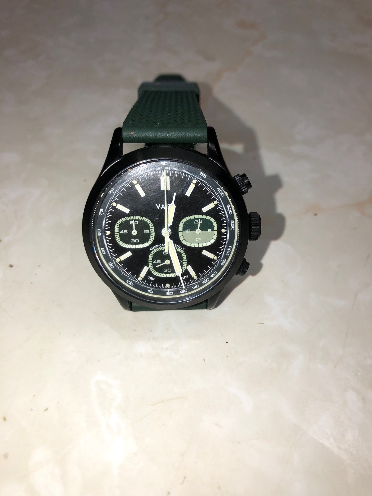 Vaer RS1 Rally Panda 40mm Quartz Chronograph Watch-Black PVD Coating