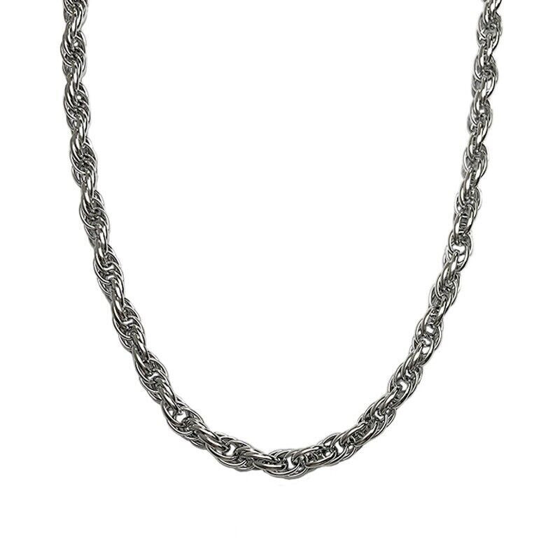 Pure titanium necklace twisted bracelet 7mm lightweight anti allergic 7.9 inches