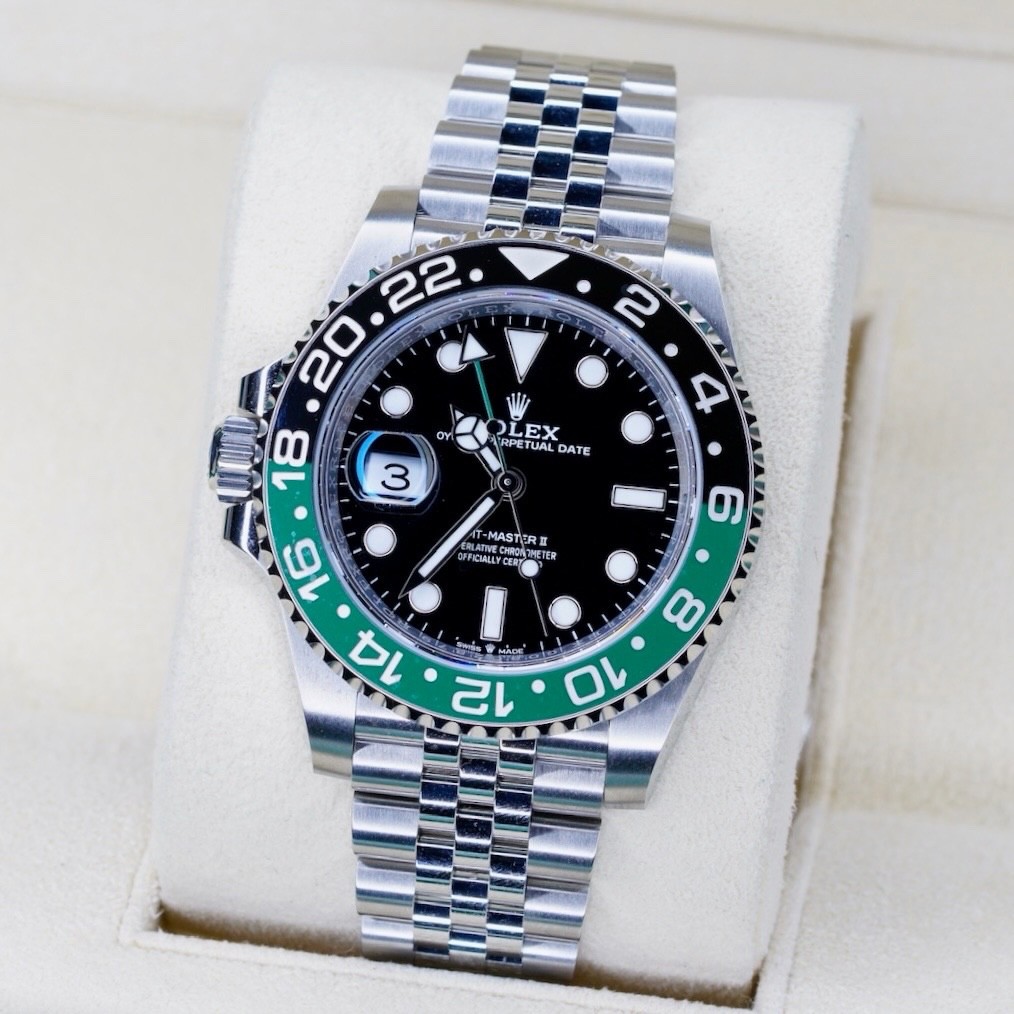 Rolex GMT-Master II SPRITE Black Dial Green & Black Bezel SS 40mm 126720VTNR
