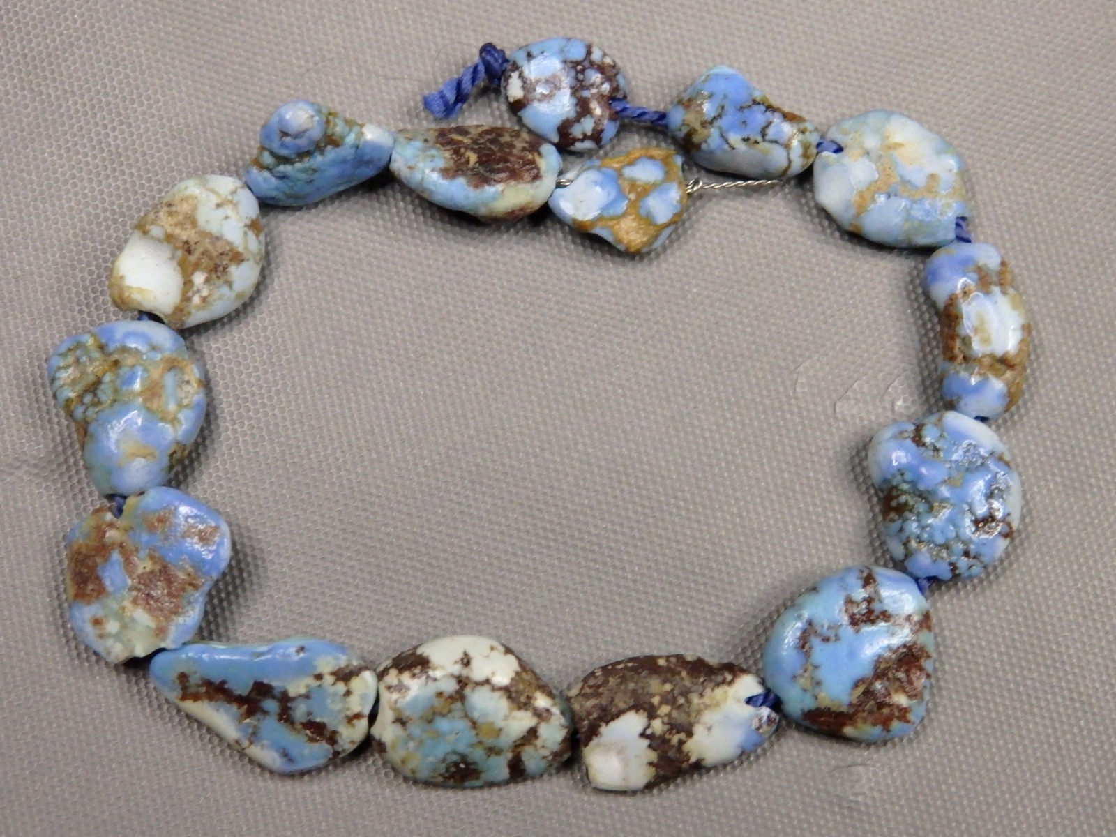 Natural GOLDEN HILLS TURQUOISE 6-10mm Flat Nuggets 5″ Strand 16cts😍~A~