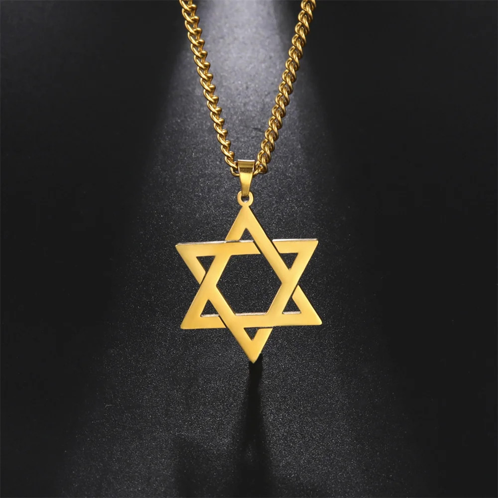 Star of David Amulet Pendant Necklace Gold Kabbalah Jewish Judaica NEW