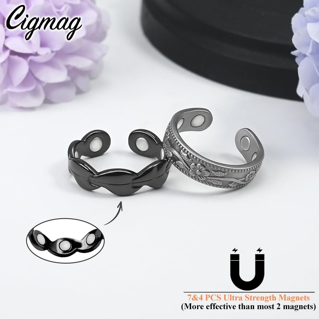 7X Copper Rings for Women 99% Solid Pure Copper Ring Adjustable with Present …