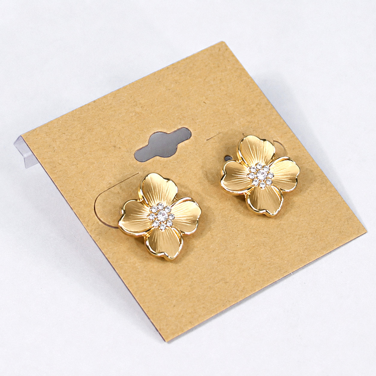 100pc Earring Display Cards Kraft Earring Cards Hanging 1 1/2″ x 1 1/2″tall