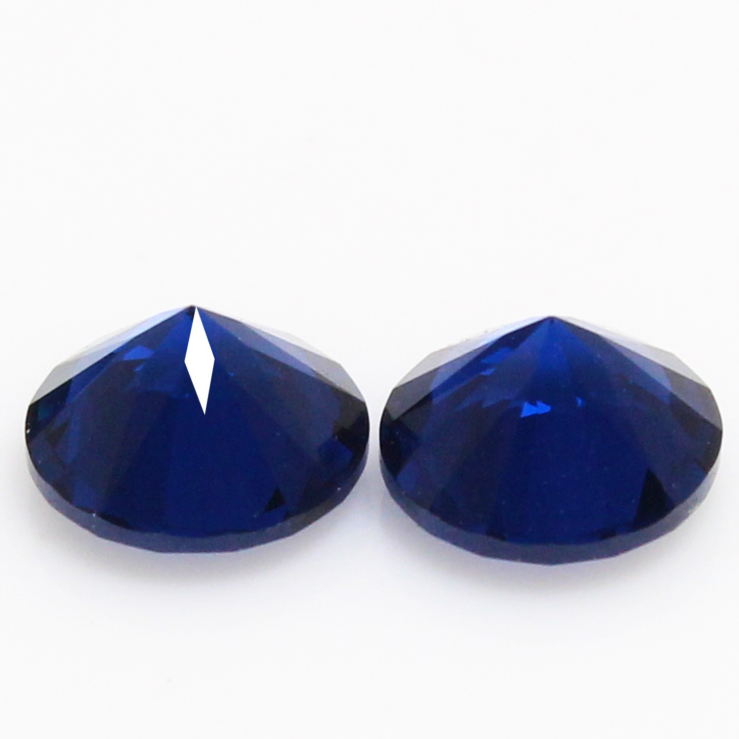 Natural Certified Ceylon Blue Sapphire 11.00 MM Round Cut Pair Unheated Gemstone