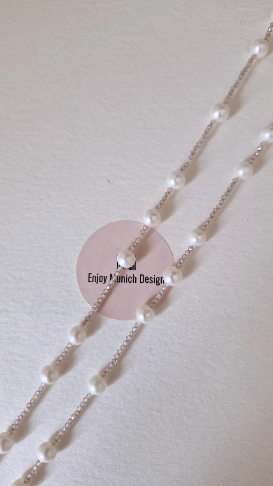 AAA Pearl Necklace 18CT GOLD Clasp with Beige Cubic Zirconia.