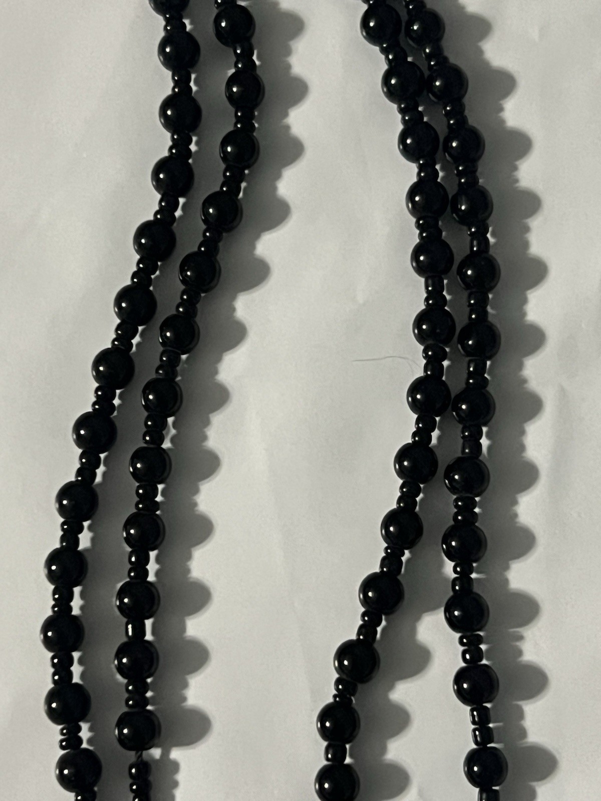 Africa Continent Pendant Necklace Black Beaded Tribal Ethnic Boho Statement Art