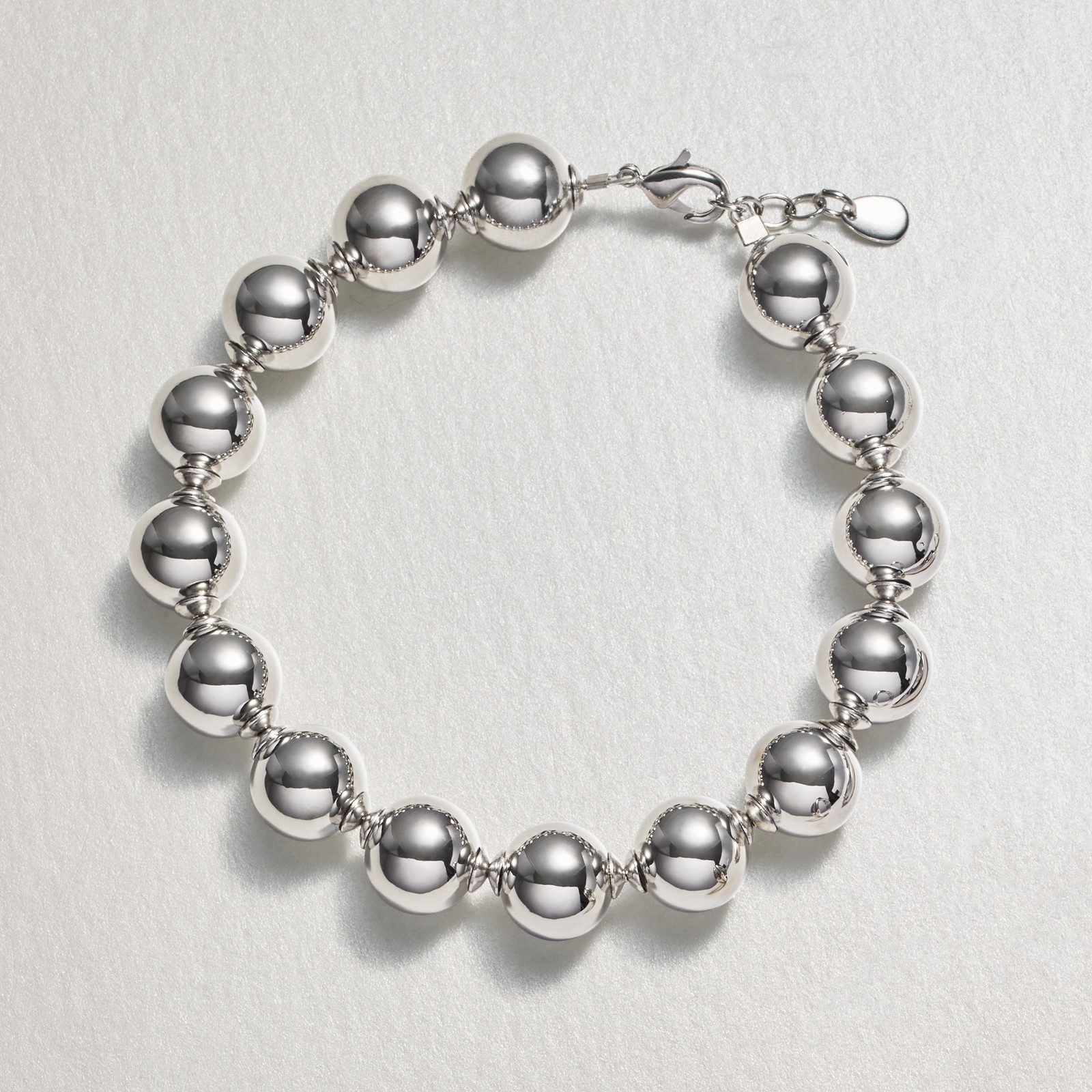 Ross-Simons 10mm Sterling Silver-Plated Bead Bracelet. 7 inches
