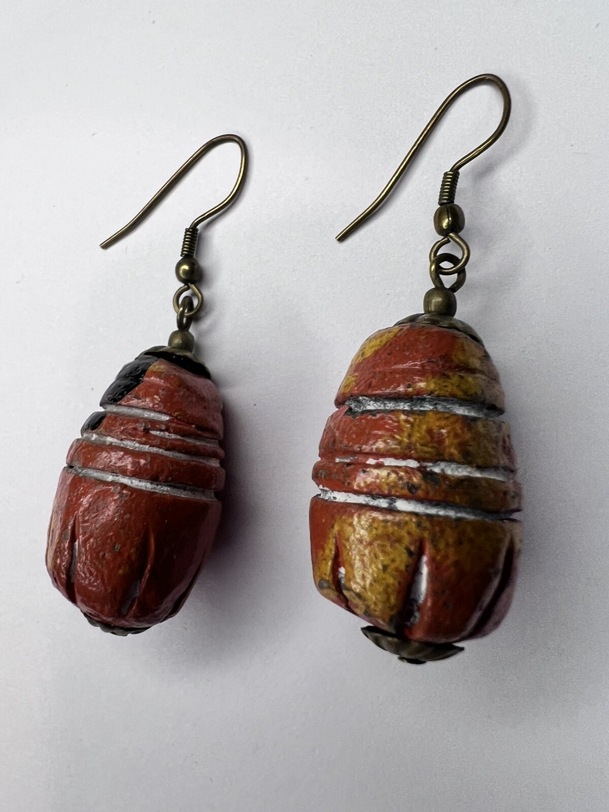 African Natural Coral Amber Taguemont Beads Ashanti Bone Necklace & Earrings