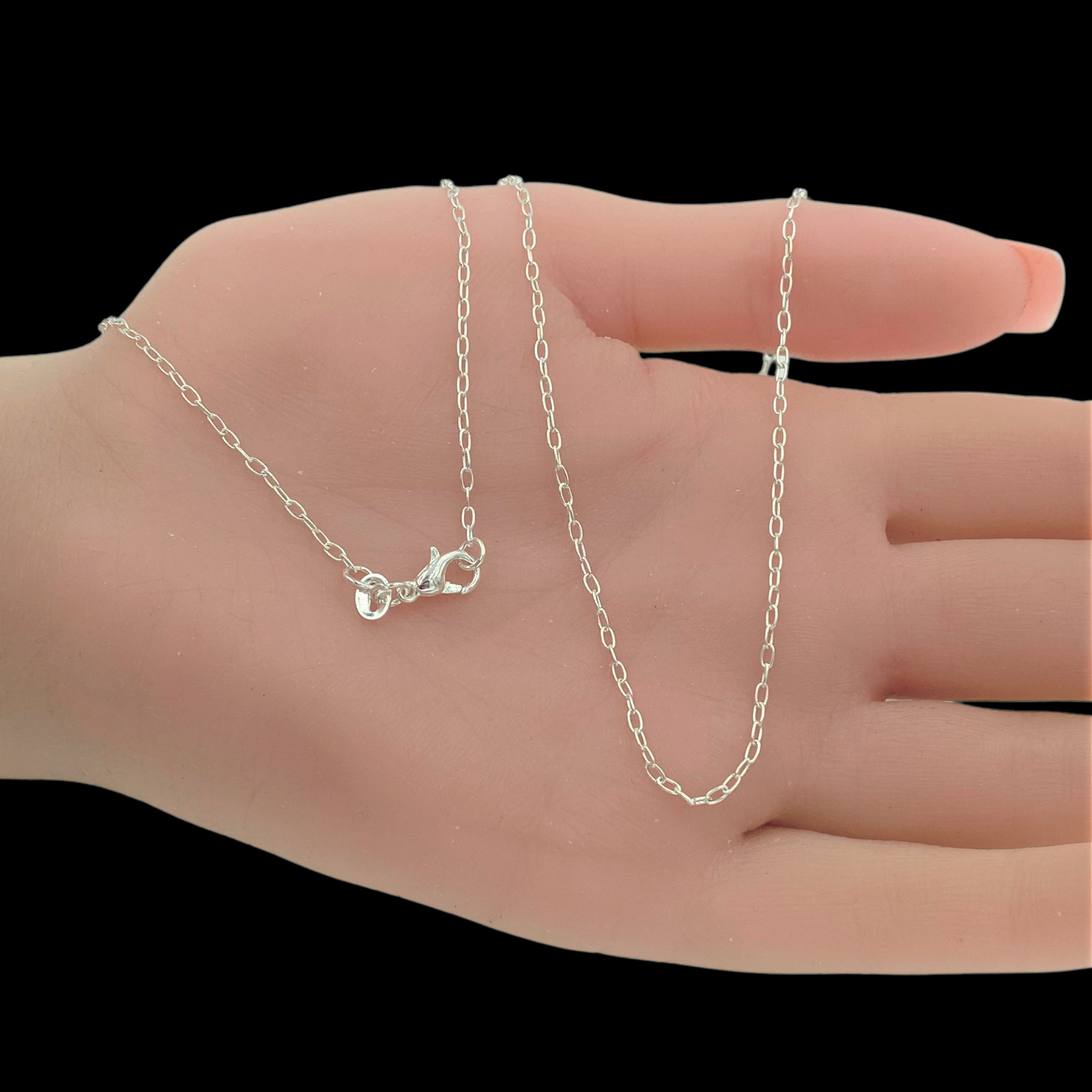 Italian 1mm Fine Link 20 Inch Chain Necklace Sterling Silver