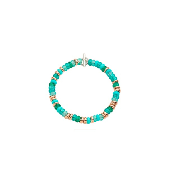 Bracciale Dodo Rondelle DBC2004_RONDE_VERAG Oro Rosa Azzurro Plastica