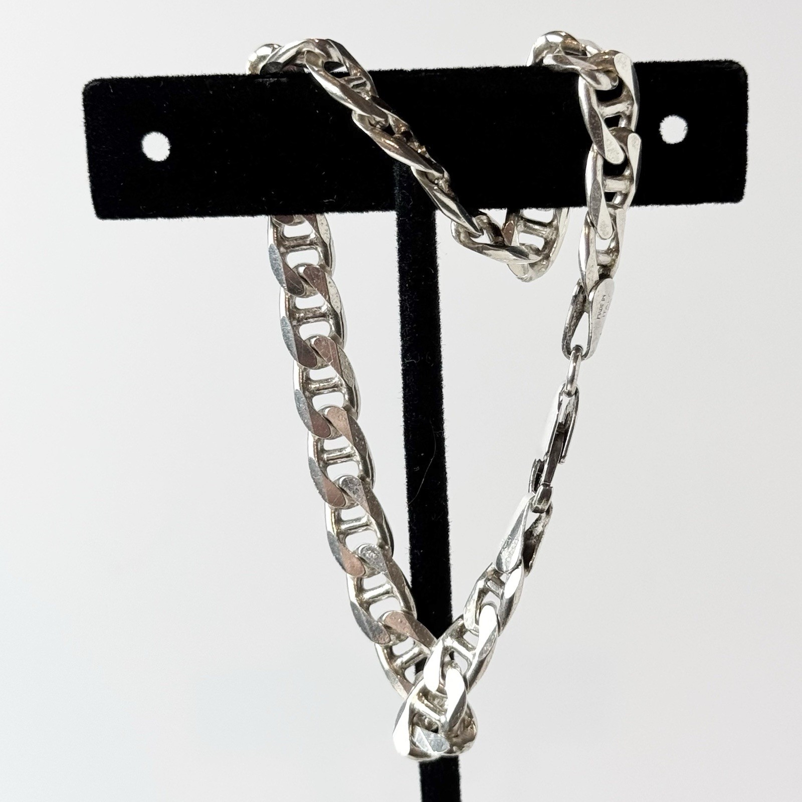Sterling Silver 8.25in Mariner Link Bracelet/ 6.5mm/ 14.7 Grams/ Made In Italy