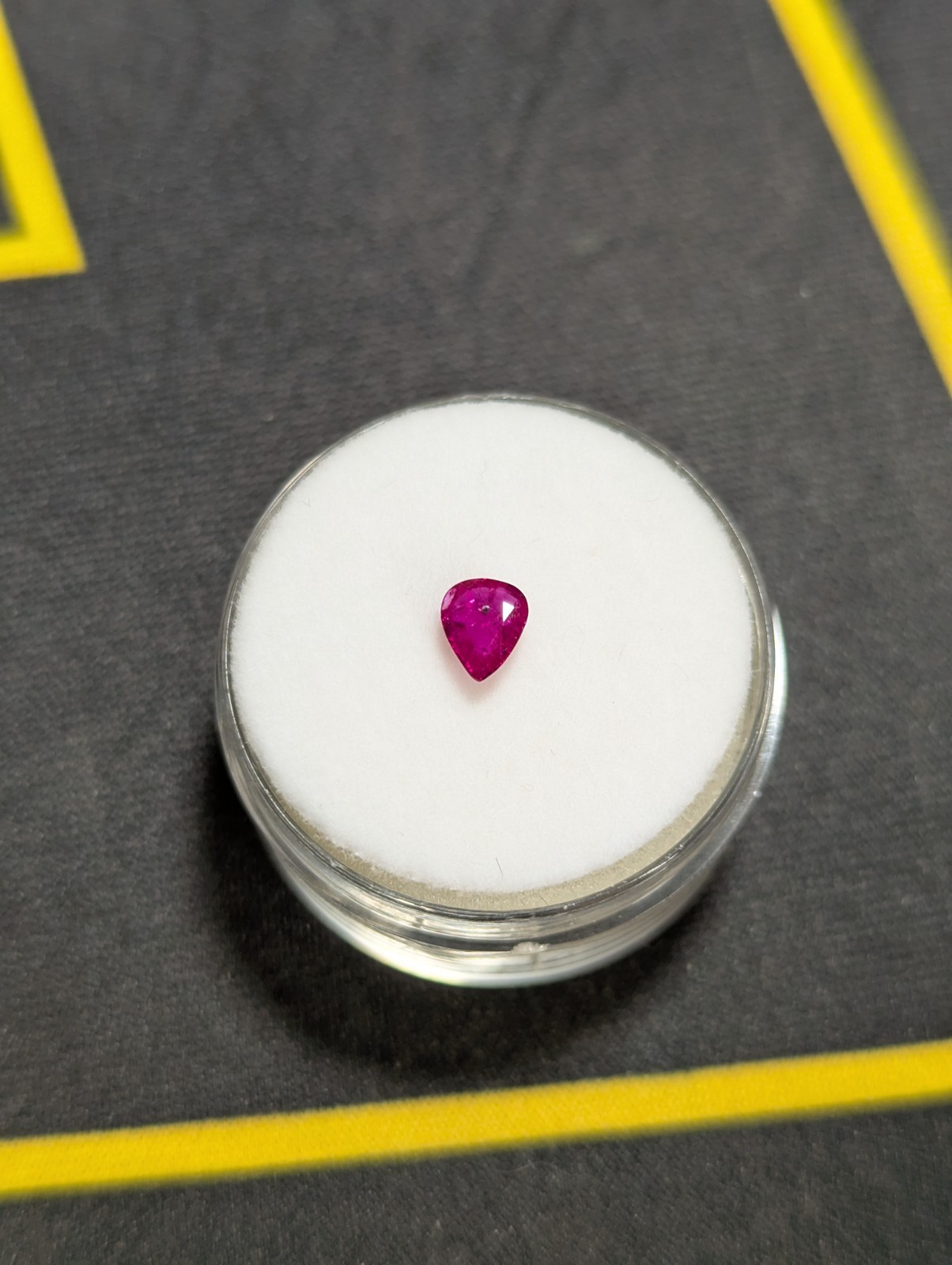0.37ct 5.3×4.3mm Pear Natural Red Ruby – Unheated, Mozambique Gemstone Loose