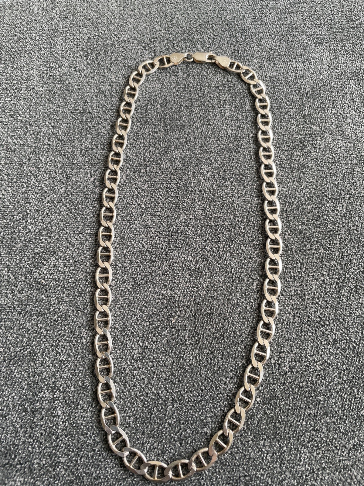 NEW Solid 925 Sterling Silver 7.5MM Anchor Mariner Chain Necklace ALL Sizes