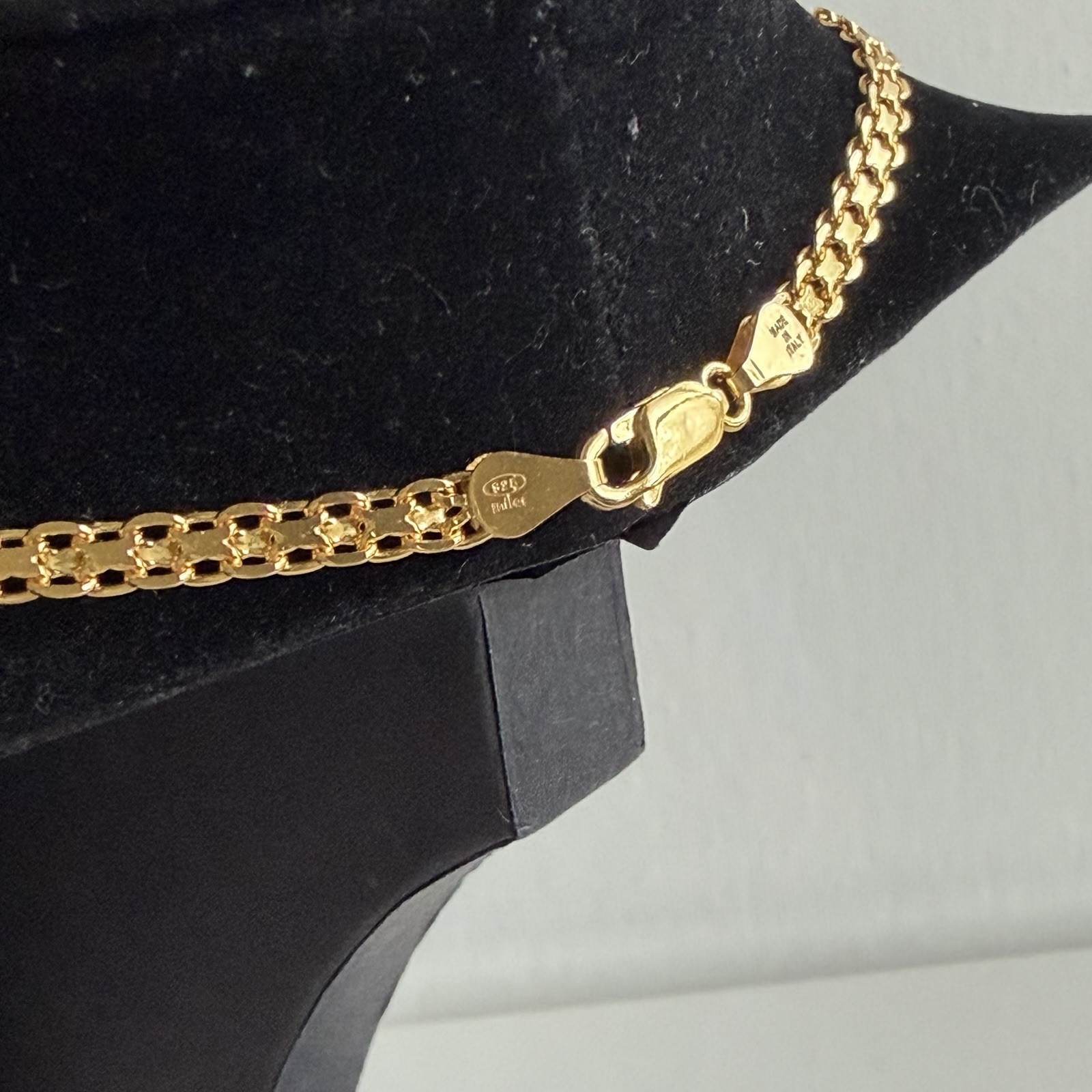 Vintage Milor Italy Sterling Silver 925 Gold Plated Necklace Approx 20 in