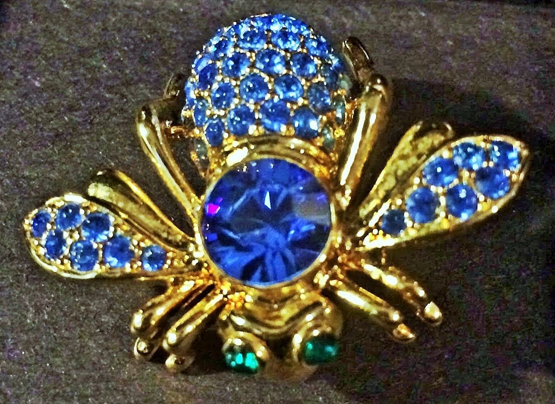Joan Rivers Swarovski Crystal September Birthstone Bee Pin Brooch
