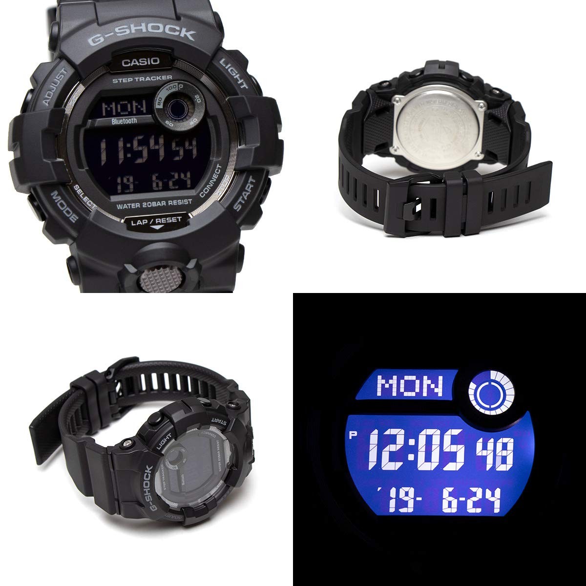 G-SHOCK CASIO Bluetooth Smartphone Linked G-SQUAD GBD-800-1B Black Male Wa