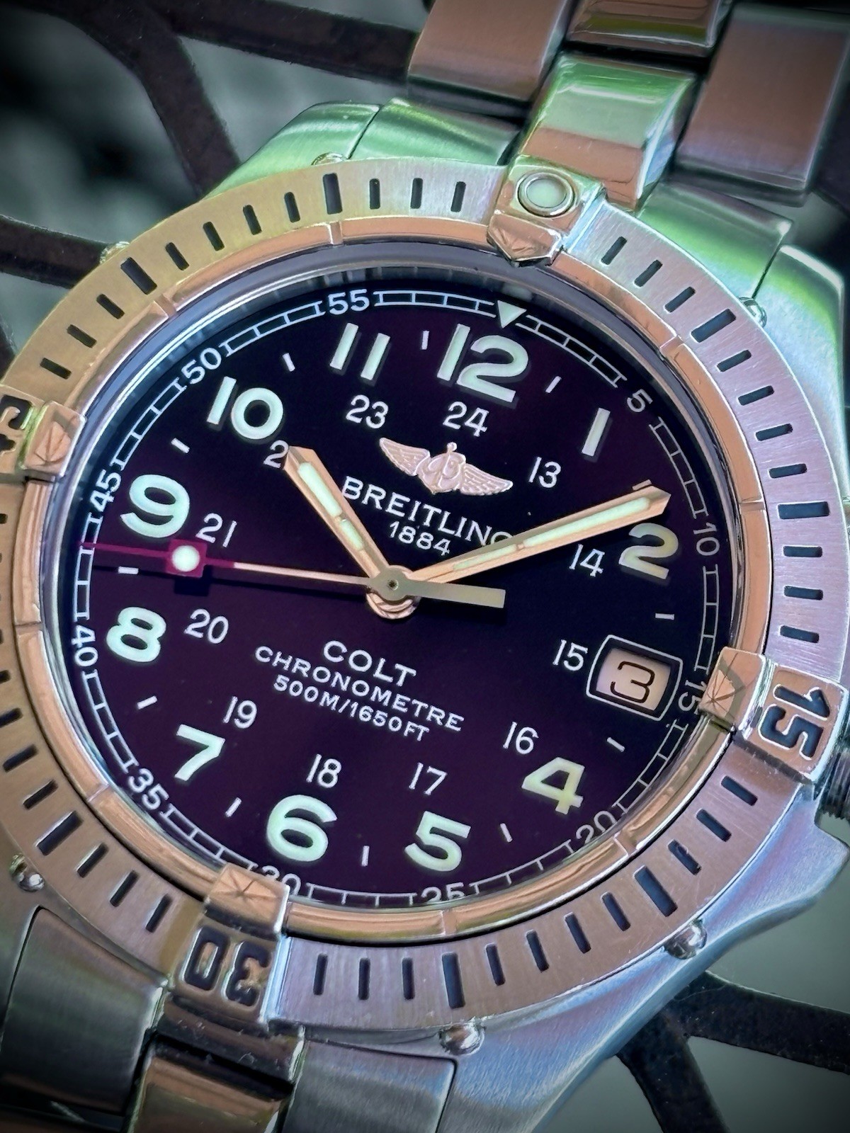 Breitling Colt FULL KIT! Chronometre 500M Quartz A74350 DIVER Arabic Black