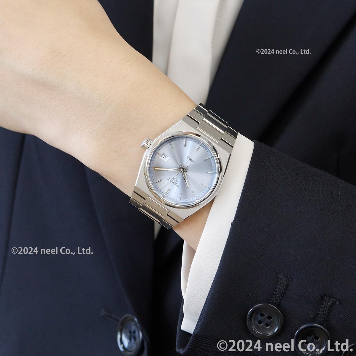 Unused TISSOT PRX T137.210.11.351.00 Light Blue Stainless Unisex Watch in Box