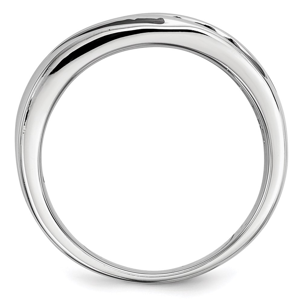 Sterling Silver Rhodium-plated Black Diamond Band Ring Size 9 for Men’s 7.09gm