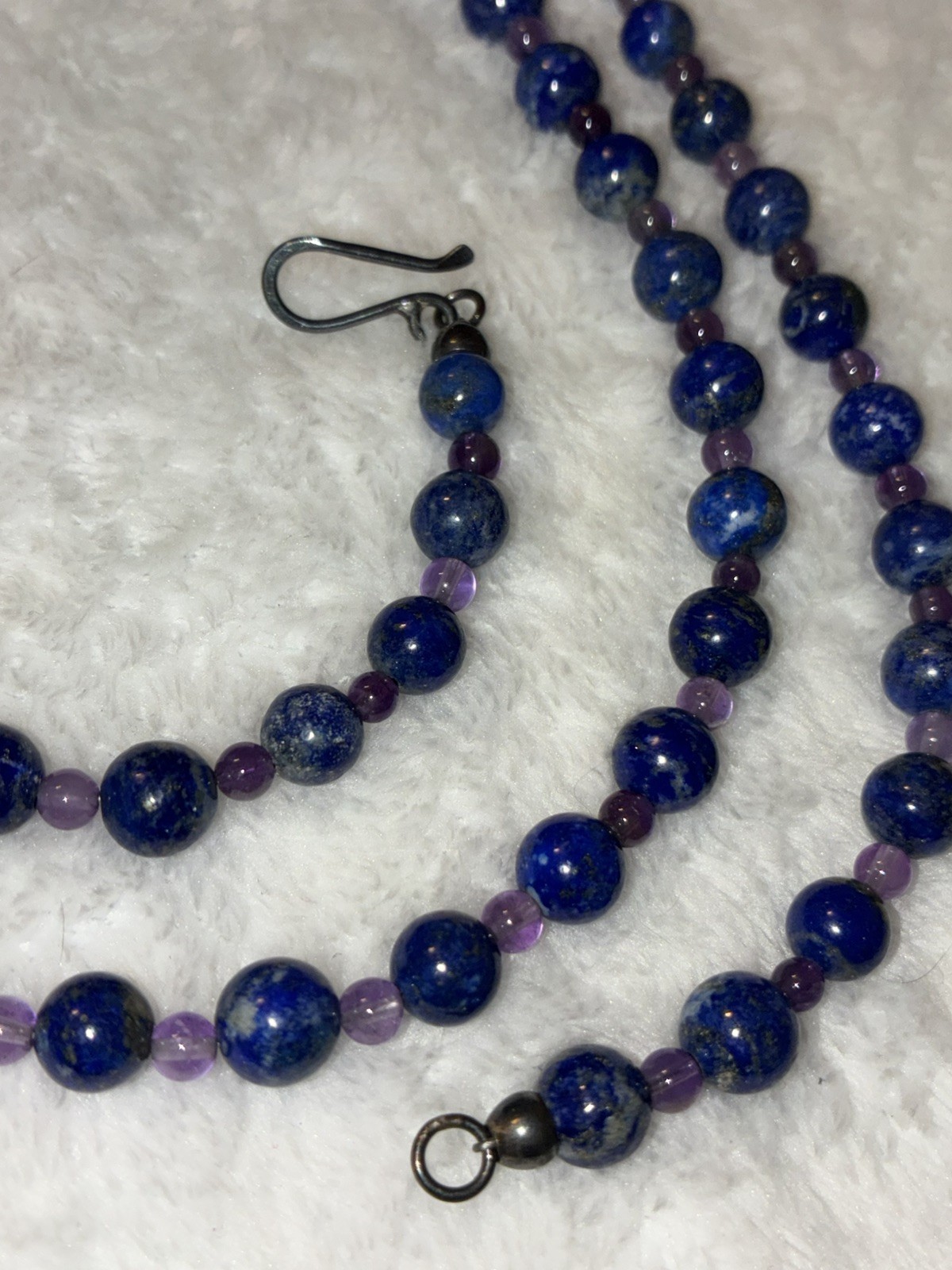 Jay King DTR Lapis Lazuli Beaded Necklace Sterling Silver 925 Mine Finds 35.5”