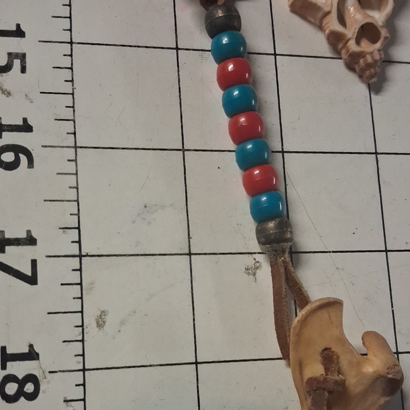 Leather Cord Beaded Necklace Shell Bone Charm Pendant Adjustable Bolo