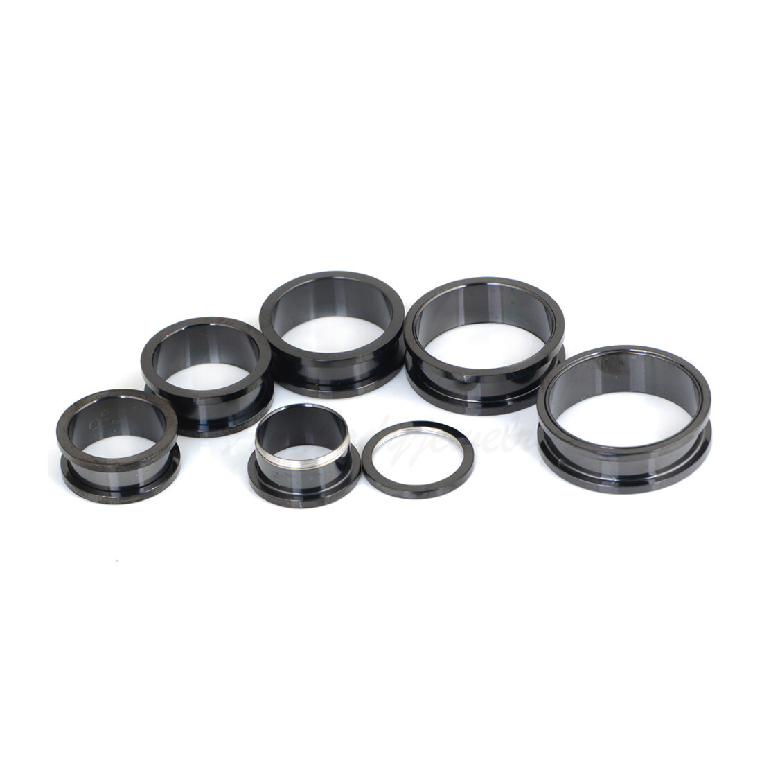 1 PAIR Black Color Anodized Titanium Screw Fit Flesh Tunnels Gauges Ear Plugs