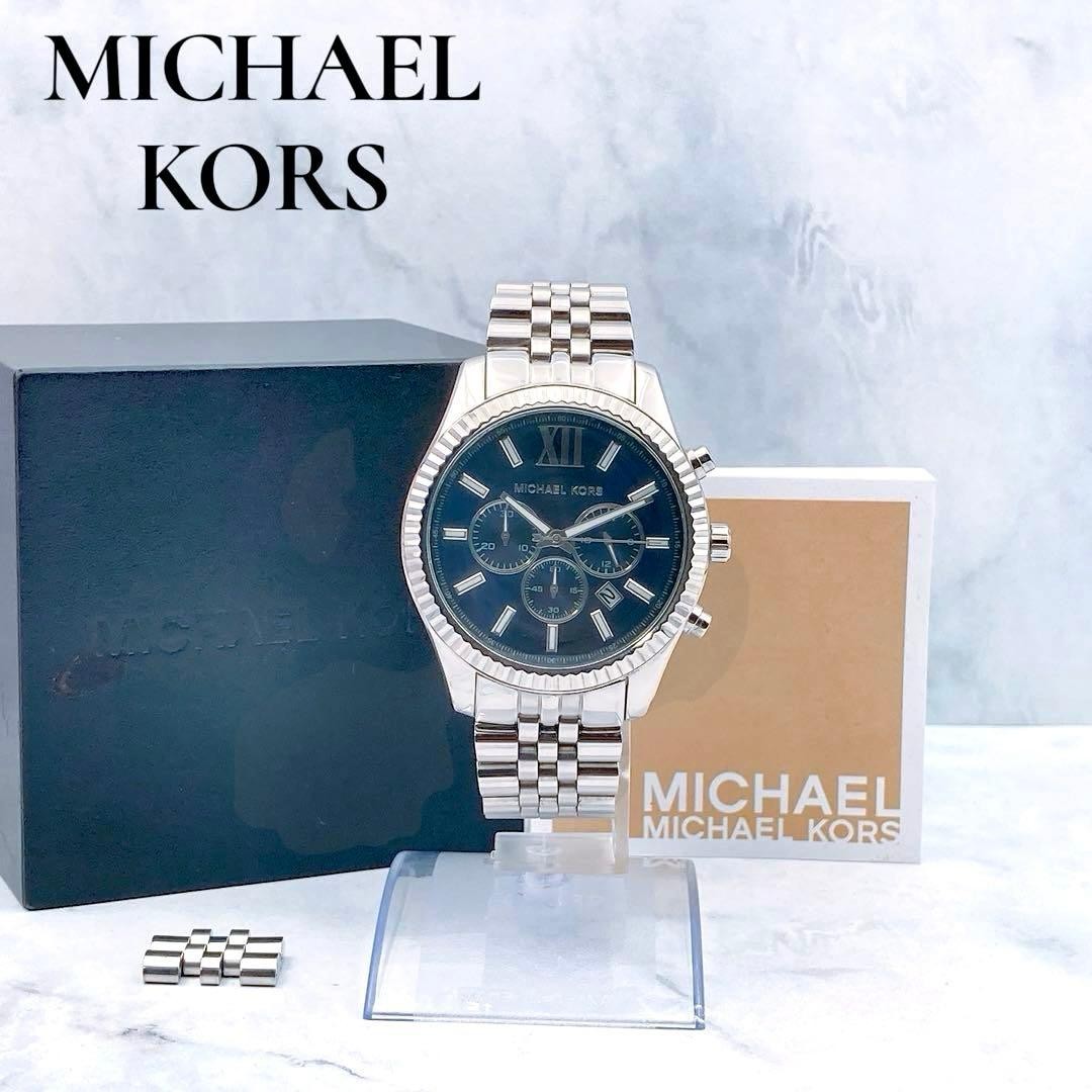 Michael Kors Men’s Chronograph Watch MK8280 (Navy Blue) with Box