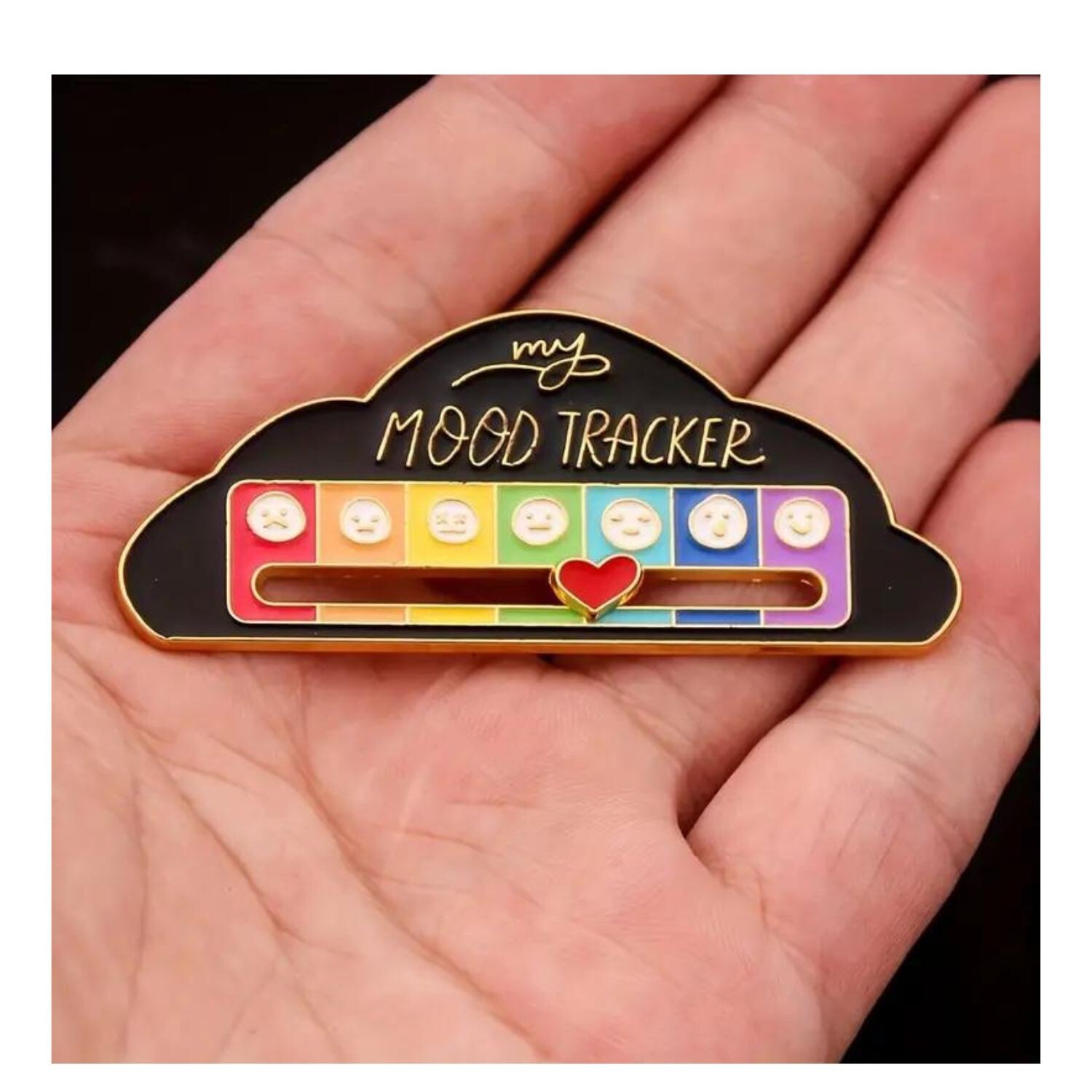 Mood Tracker Enamel Pin, Social Anxiety Interactive Mood Pin, Enamel Pin Gift