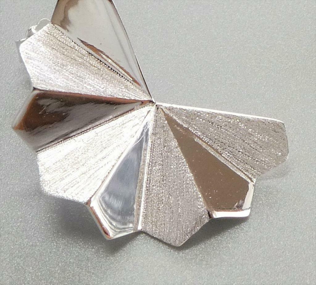 Gold Plated Sterling Silver Geometric Faceted Shapes Stud Earrings Modern Unique