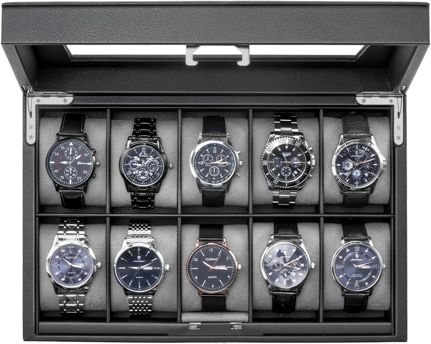 Sleek 10-Slot Watch Collector Case with Soft Pillows – Perfect Gift for Him