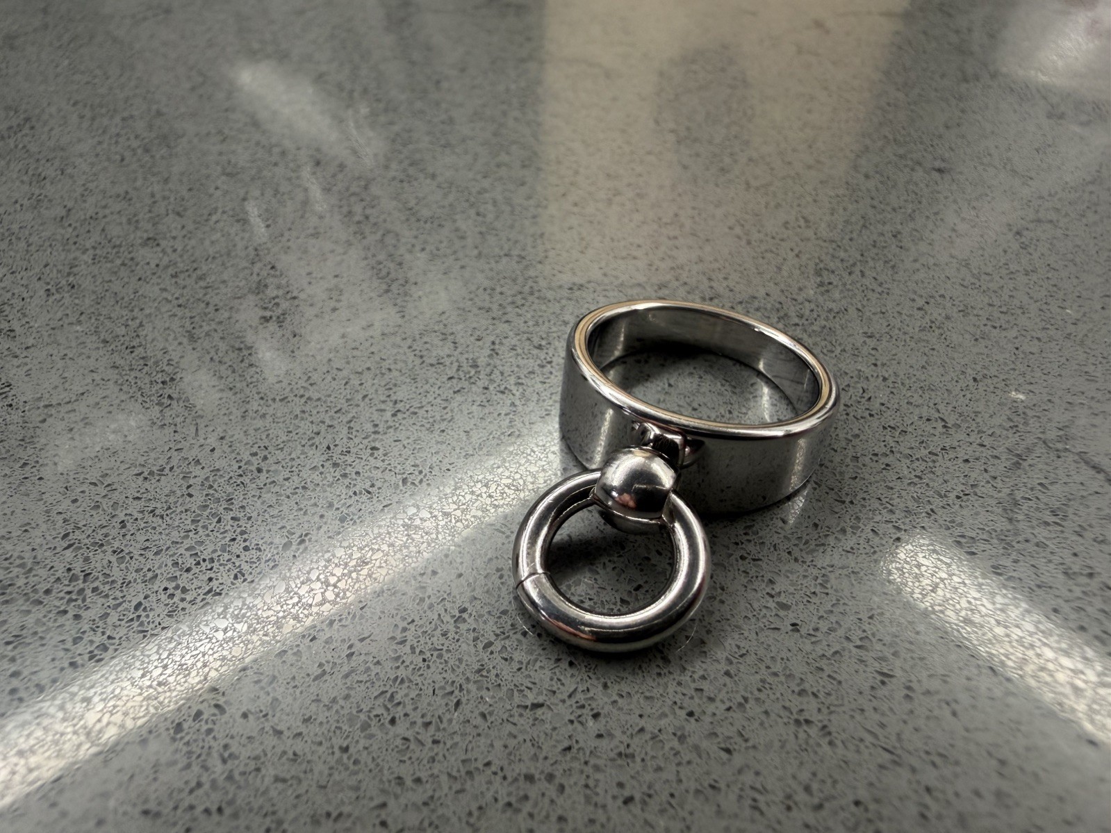 QUATTROFORT Industrial Cyber Gothic O Ring Swivel Shackle Ring Steel Band 7