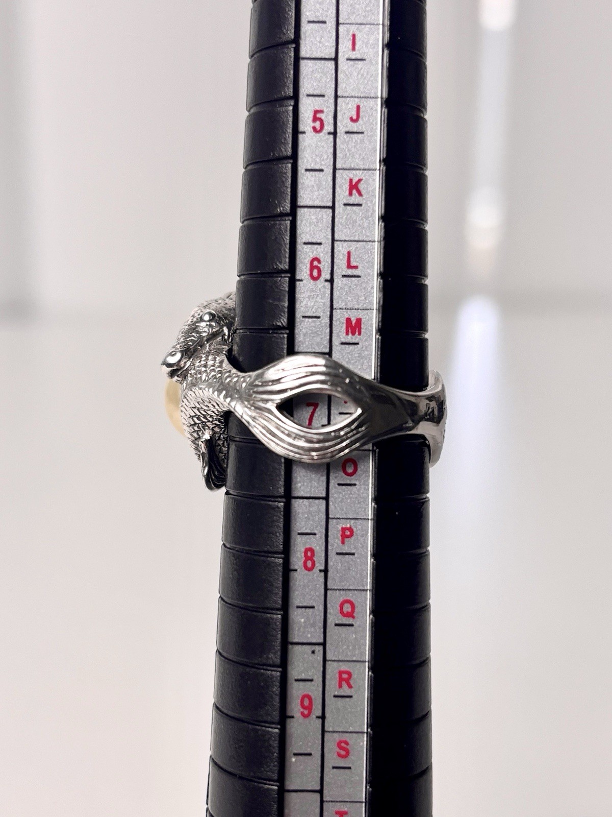 Bali Legacy South Sea Golden Pearl 925 Sterling Koi Fish Ring, Size 7