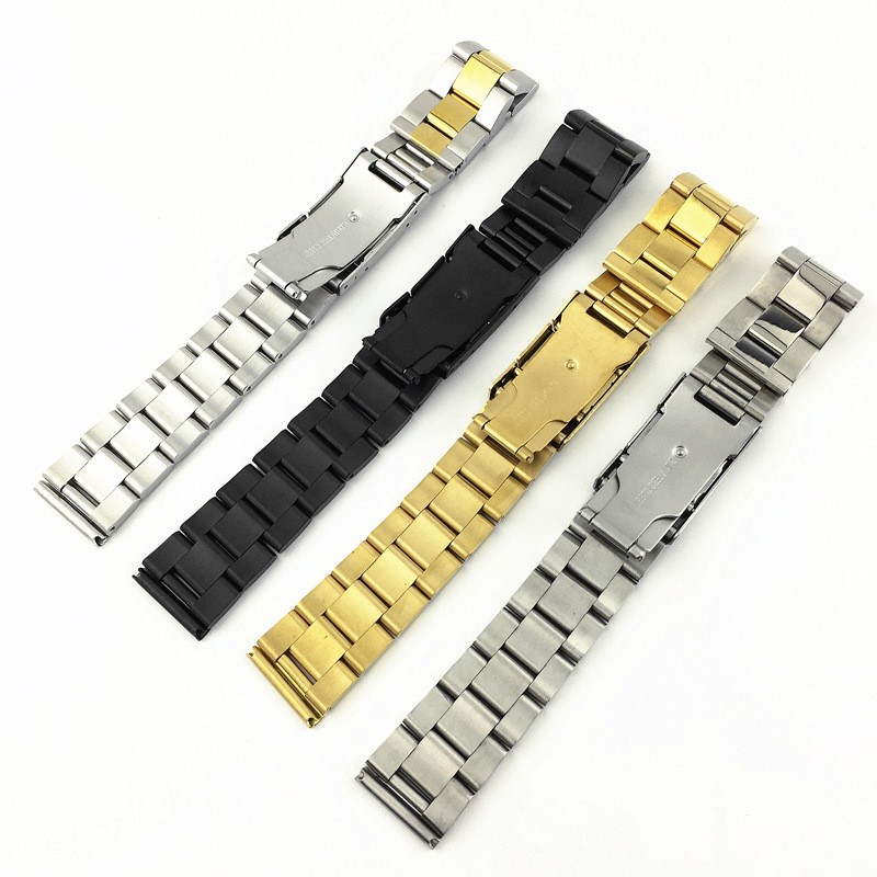 16 18 20 22 24 26mm 28mm 30mm Metal Watch Band Stainless Steel Bracelet Unisex