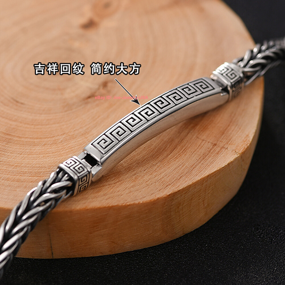 Solid 925 Sterling Silver 6mm Long Tube Wheat Link Chain Bracelet 7.09-7.87inchL
