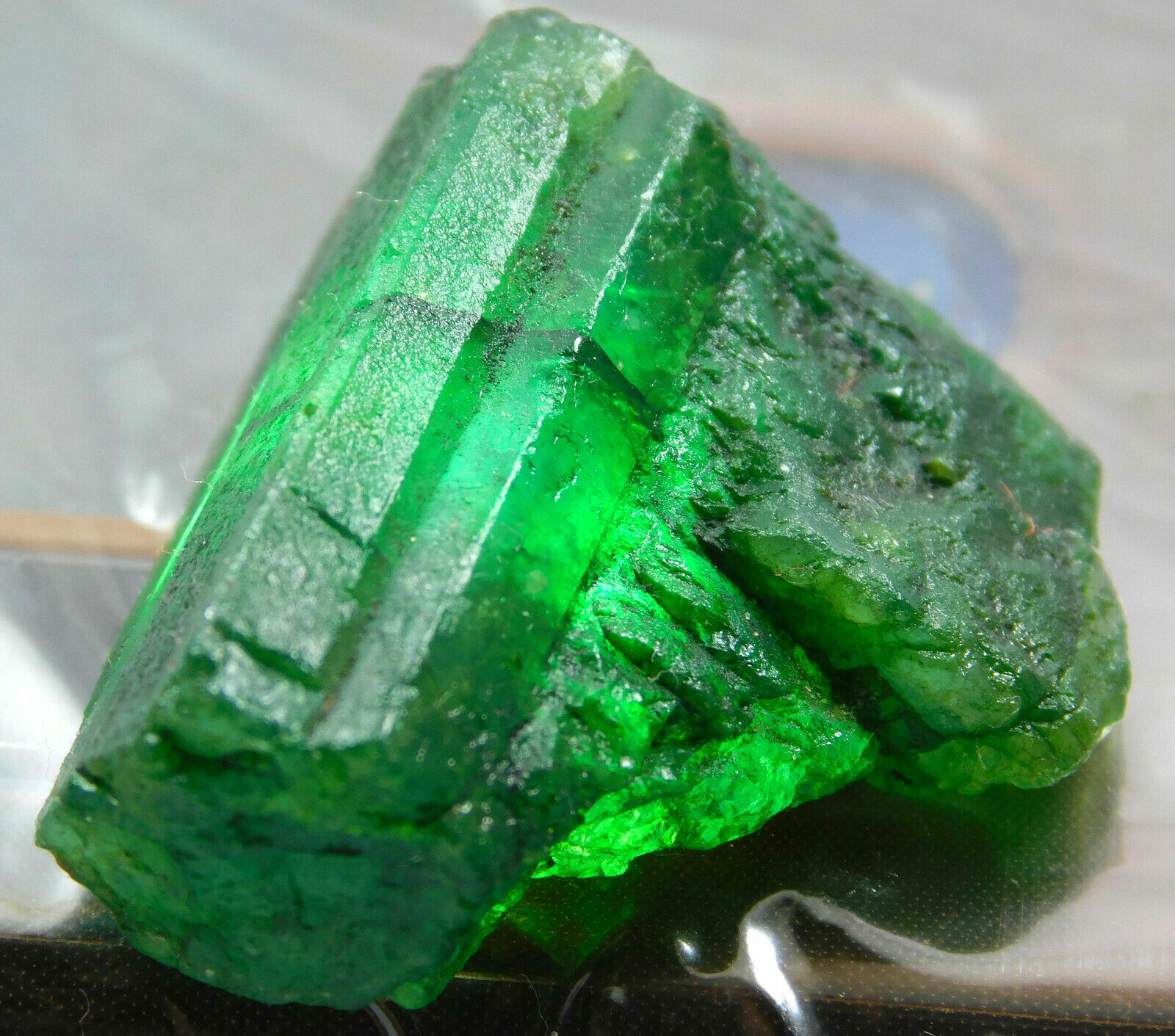 DYED Nice 53Ct Natural Translucent Green Colombian Emerald Rough Loose Gems