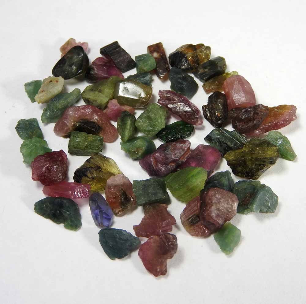 61.50Cts100%Natural Multi Tourmaline Small Rough lot Loose Gemstone
