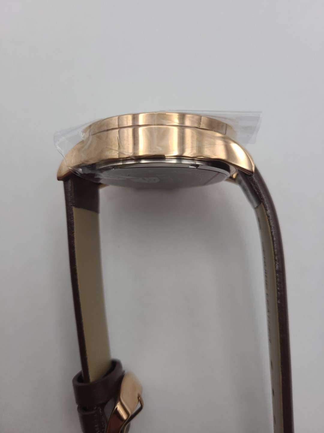 Walden 38mm Moon Phase Men Watch Quartz Rose Gold Tone Brown Band Date New